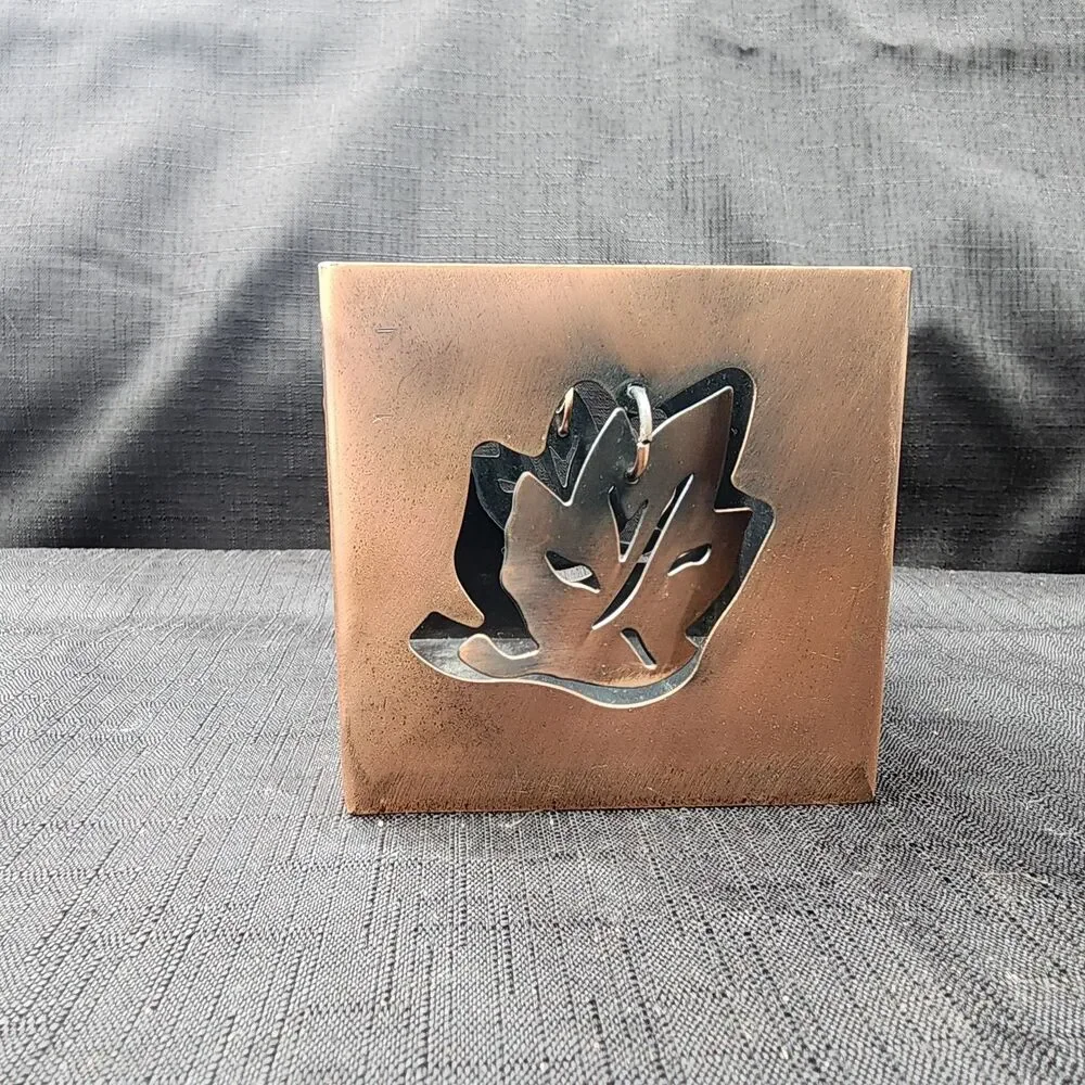 Autumn Leaf Tealight Votive  Candle Holder Copper Tone  Fall Harvest Decor